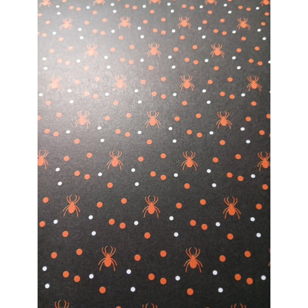 Halloween Print Cardstock 6"x6.5" Skulls Bats Orange and Black - Picture 9 of 10